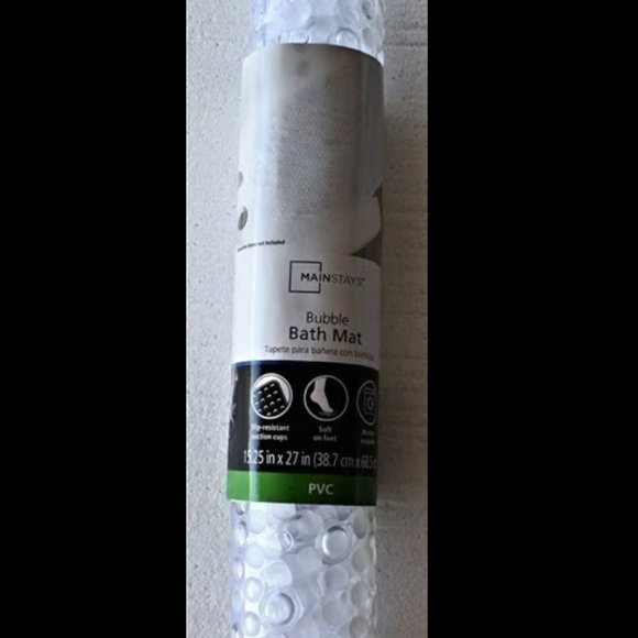Mainstays Oval Bubble Bath Mat, Clear 15' x 27' - Picture 2 of 3
